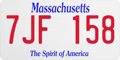 MA license plate 7JF158