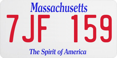 MA license plate 7JF159
