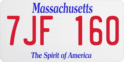 MA license plate 7JF160