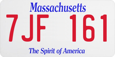 MA license plate 7JF161
