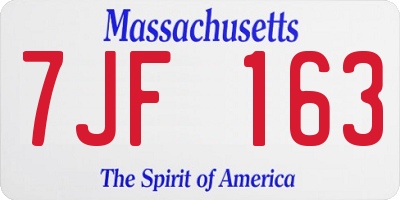 MA license plate 7JF163