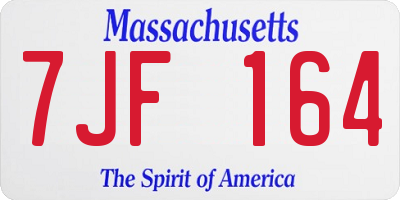 MA license plate 7JF164