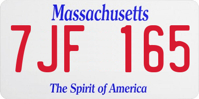 MA license plate 7JF165