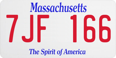 MA license plate 7JF166