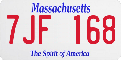 MA license plate 7JF168