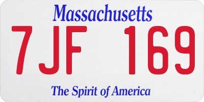 MA license plate 7JF169