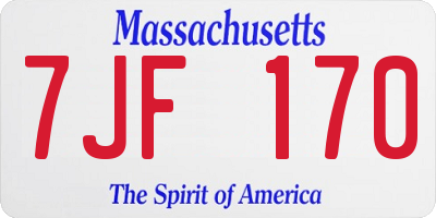 MA license plate 7JF170