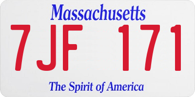 MA license plate 7JF171