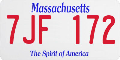 MA license plate 7JF172