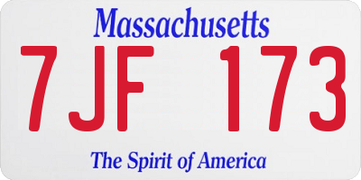 MA license plate 7JF173
