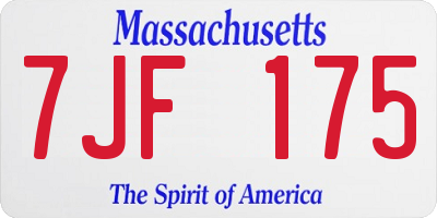 MA license plate 7JF175