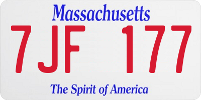 MA license plate 7JF177