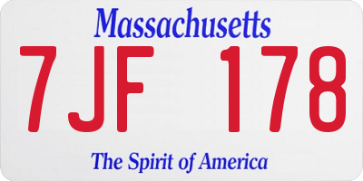 MA license plate 7JF178