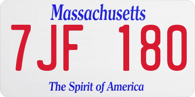 MA license plate 7JF180