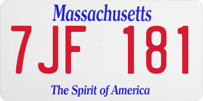 MA license plate 7JF181