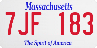 MA license plate 7JF183