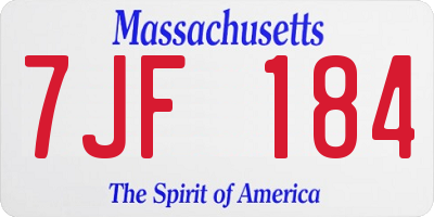 MA license plate 7JF184