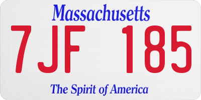 MA license plate 7JF185