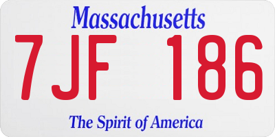 MA license plate 7JF186
