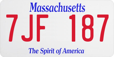 MA license plate 7JF187