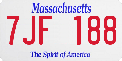 MA license plate 7JF188