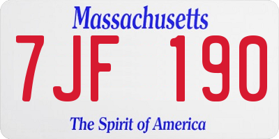 MA license plate 7JF190