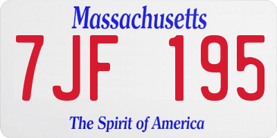 MA license plate 7JF195