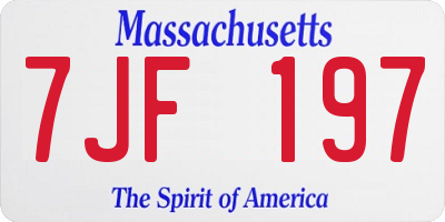 MA license plate 7JF197