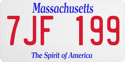 MA license plate 7JF199