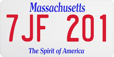 MA license plate 7JF201