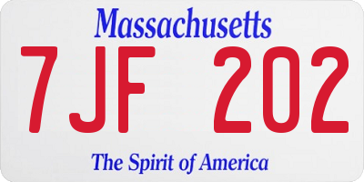 MA license plate 7JF202