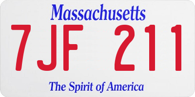 MA license plate 7JF211