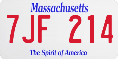 MA license plate 7JF214