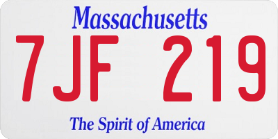 MA license plate 7JF219