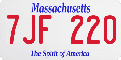 MA license plate 7JF220