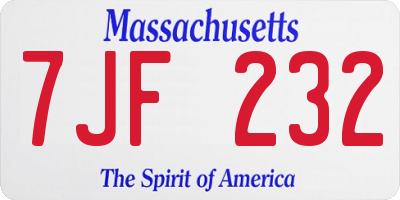 MA license plate 7JF232