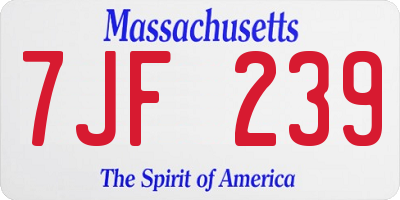 MA license plate 7JF239