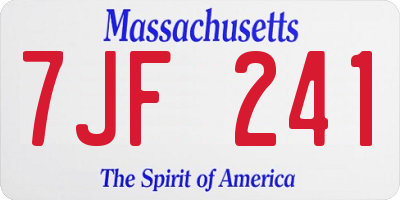 MA license plate 7JF241