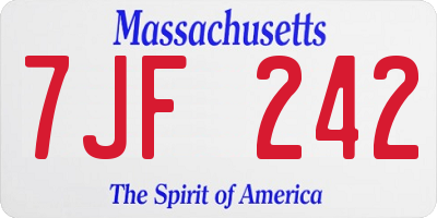 MA license plate 7JF242