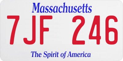 MA license plate 7JF246