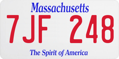 MA license plate 7JF248