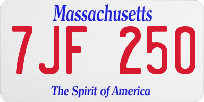 MA license plate 7JF250