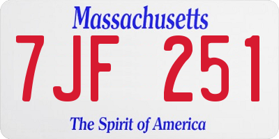 MA license plate 7JF251