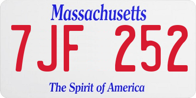 MA license plate 7JF252