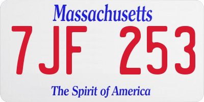MA license plate 7JF253