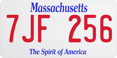 MA license plate 7JF256