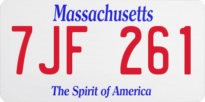 MA license plate 7JF261