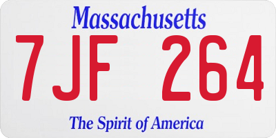 MA license plate 7JF264