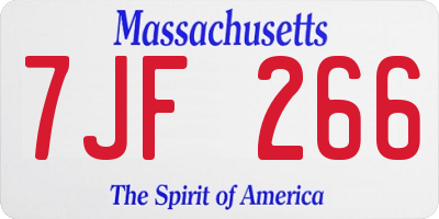MA license plate 7JF266