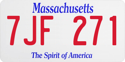 MA license plate 7JF271